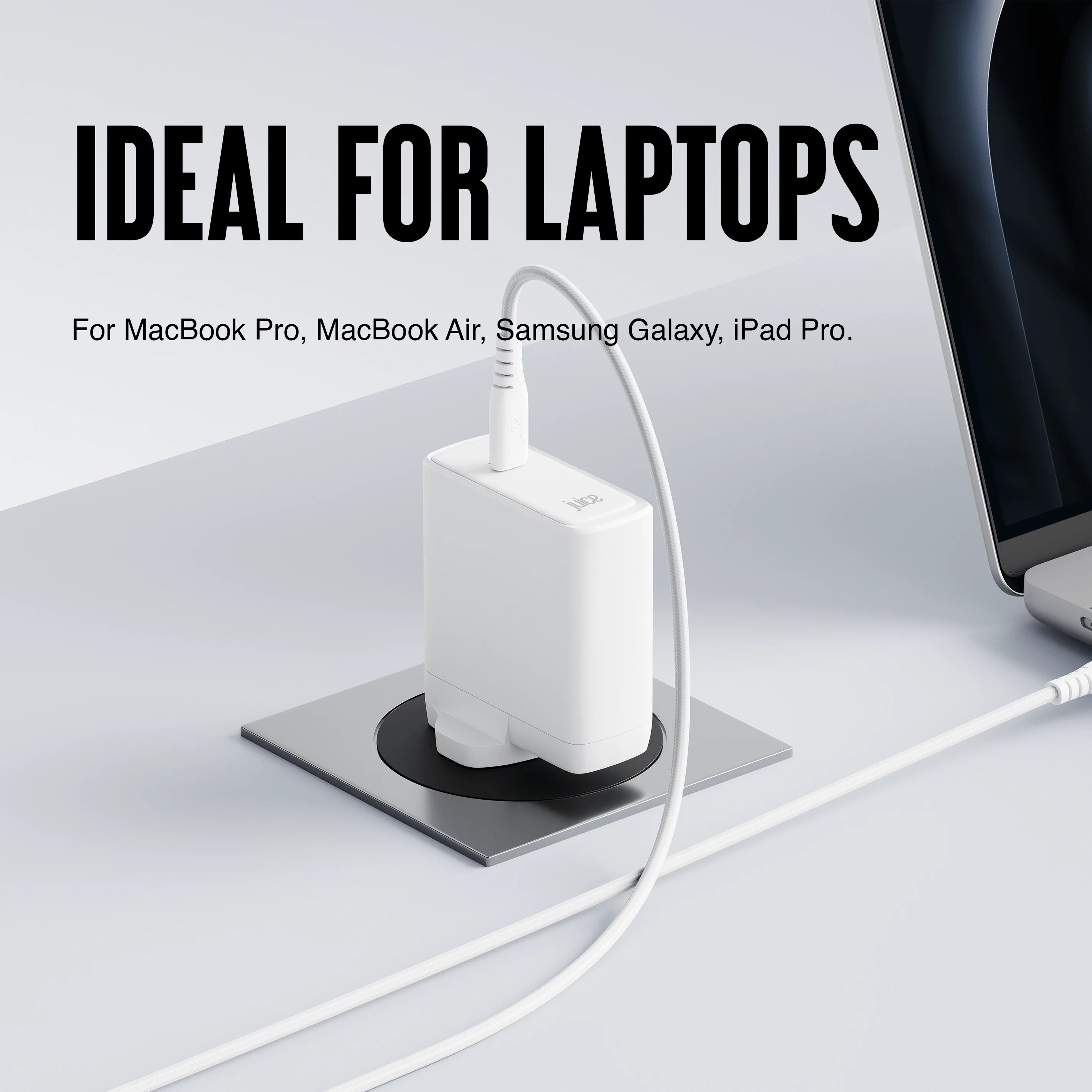 Juice 140W USB-C Fast Charger Plug with 2m Cable – GaN Power for MacBook, Laptop & Phone - Image 6