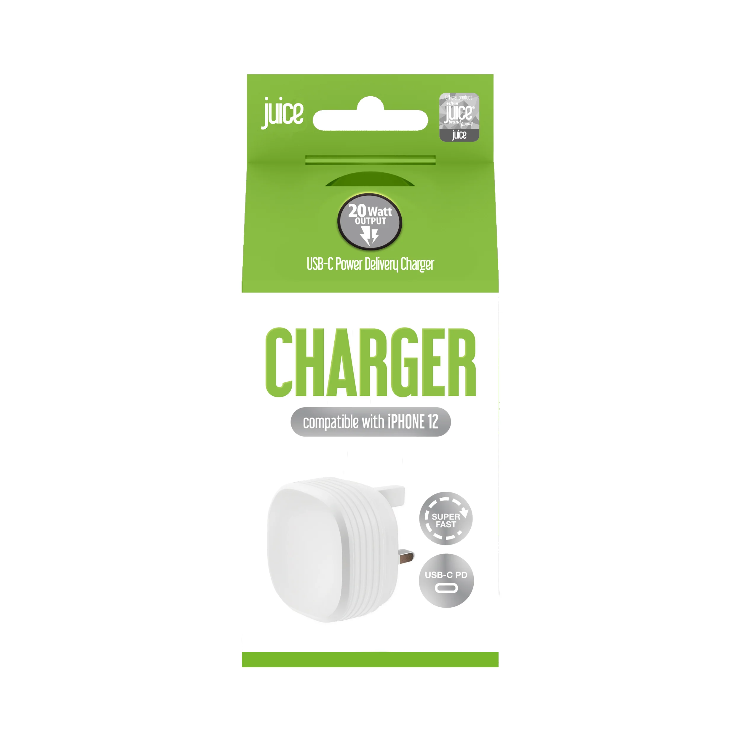 Juice 20W USB-C Mains Fast Charger Plug – White - Image 4