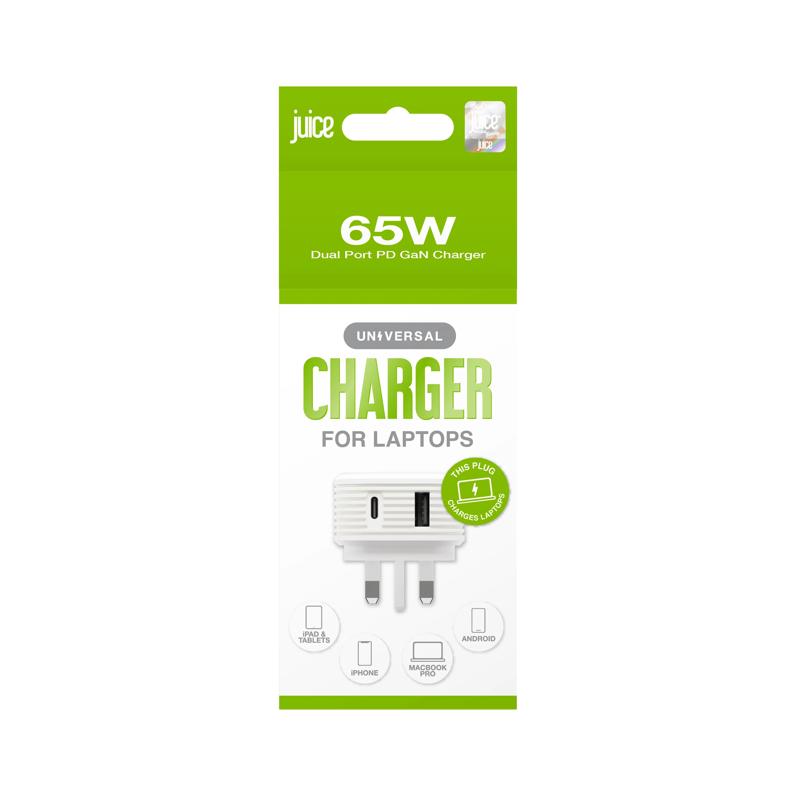Juice 65W Dual Port Mains GAN Charger Plug - Image 3