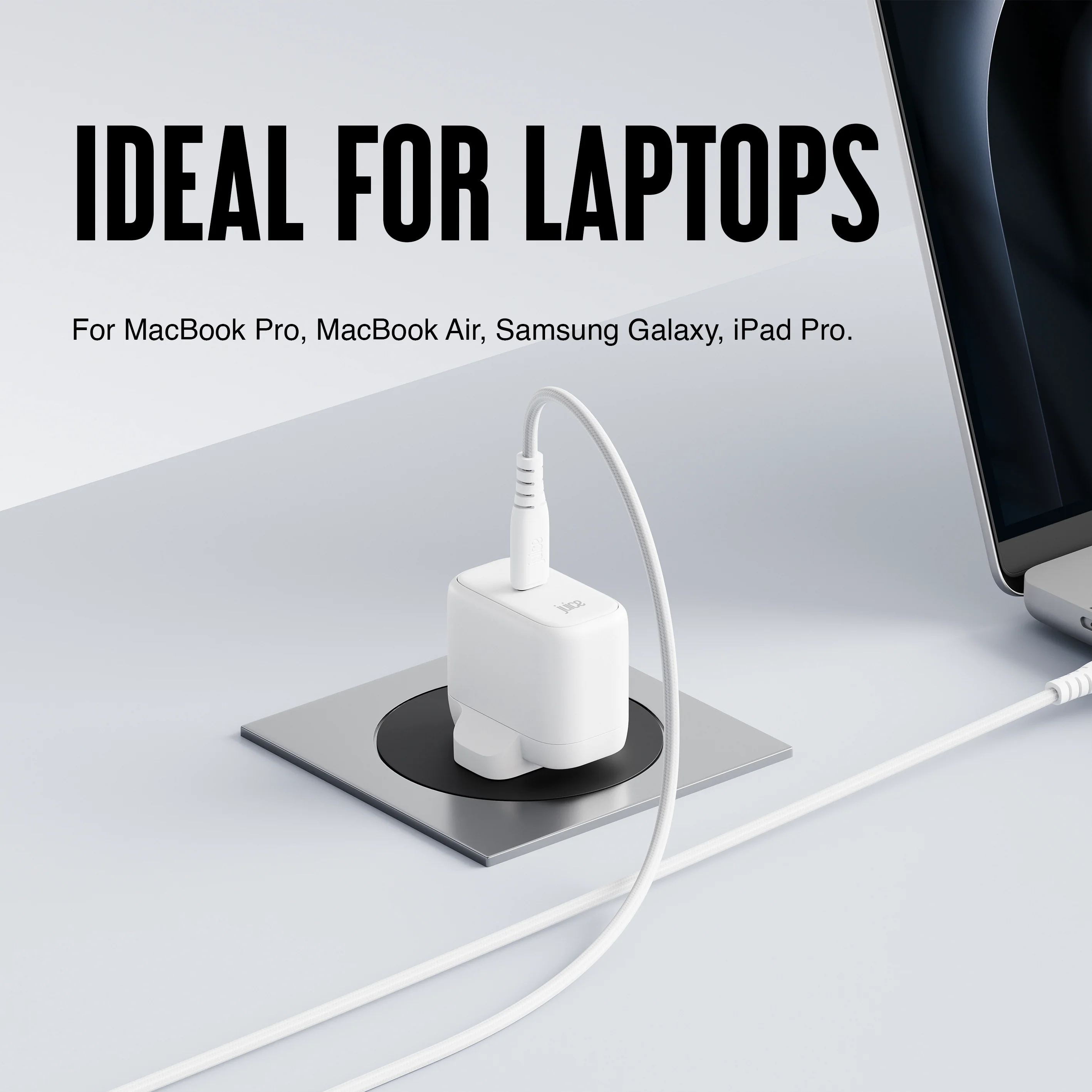 Juice 70W USB-C Fast Charger Plug with 2m Cable – GaN Power for MacBook, Laptop & Phone - Image 6