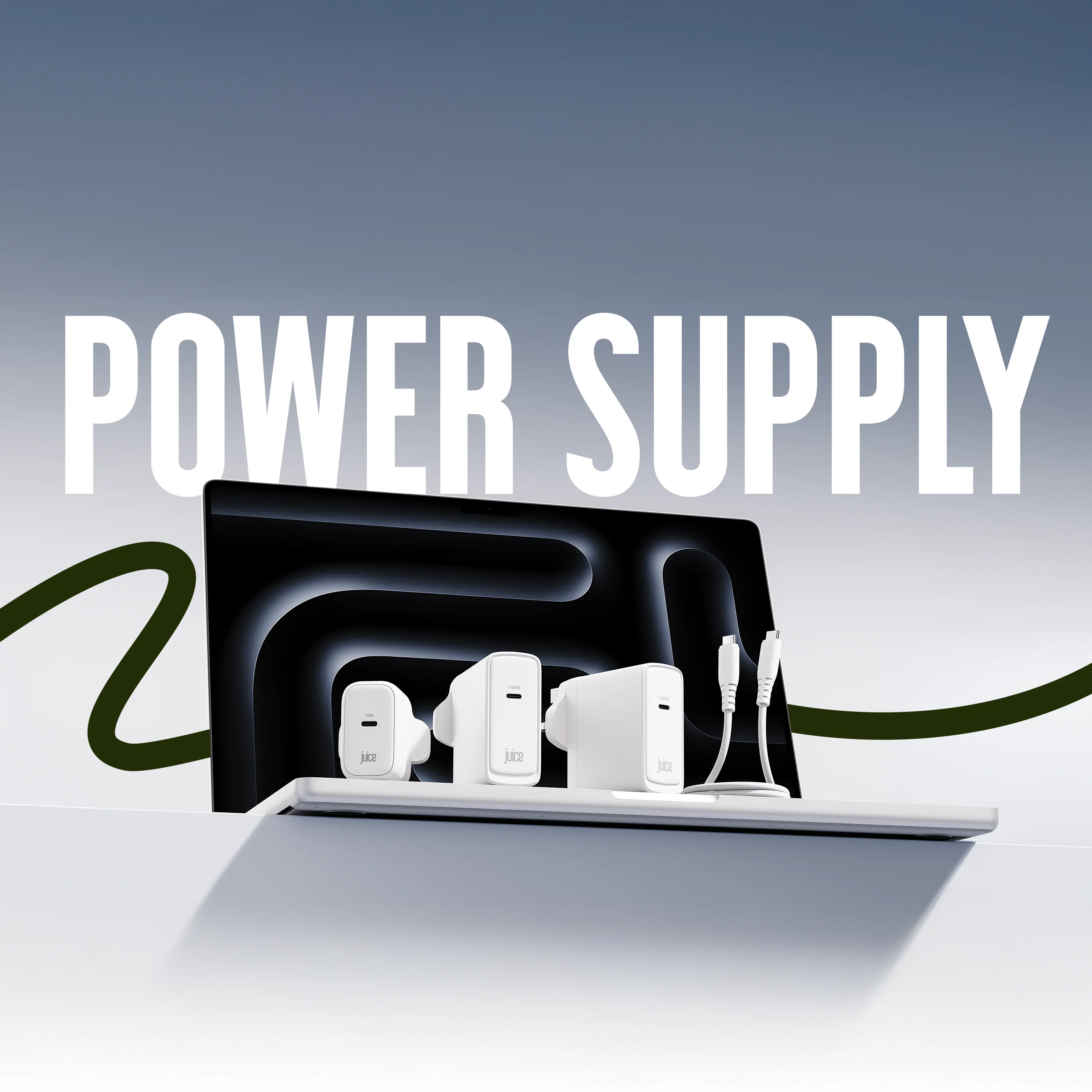 Juice 100W USB-C Fast Charger Plug with 2m Cable – GaN Power for MacBook, Laptop & Phone - Image 5