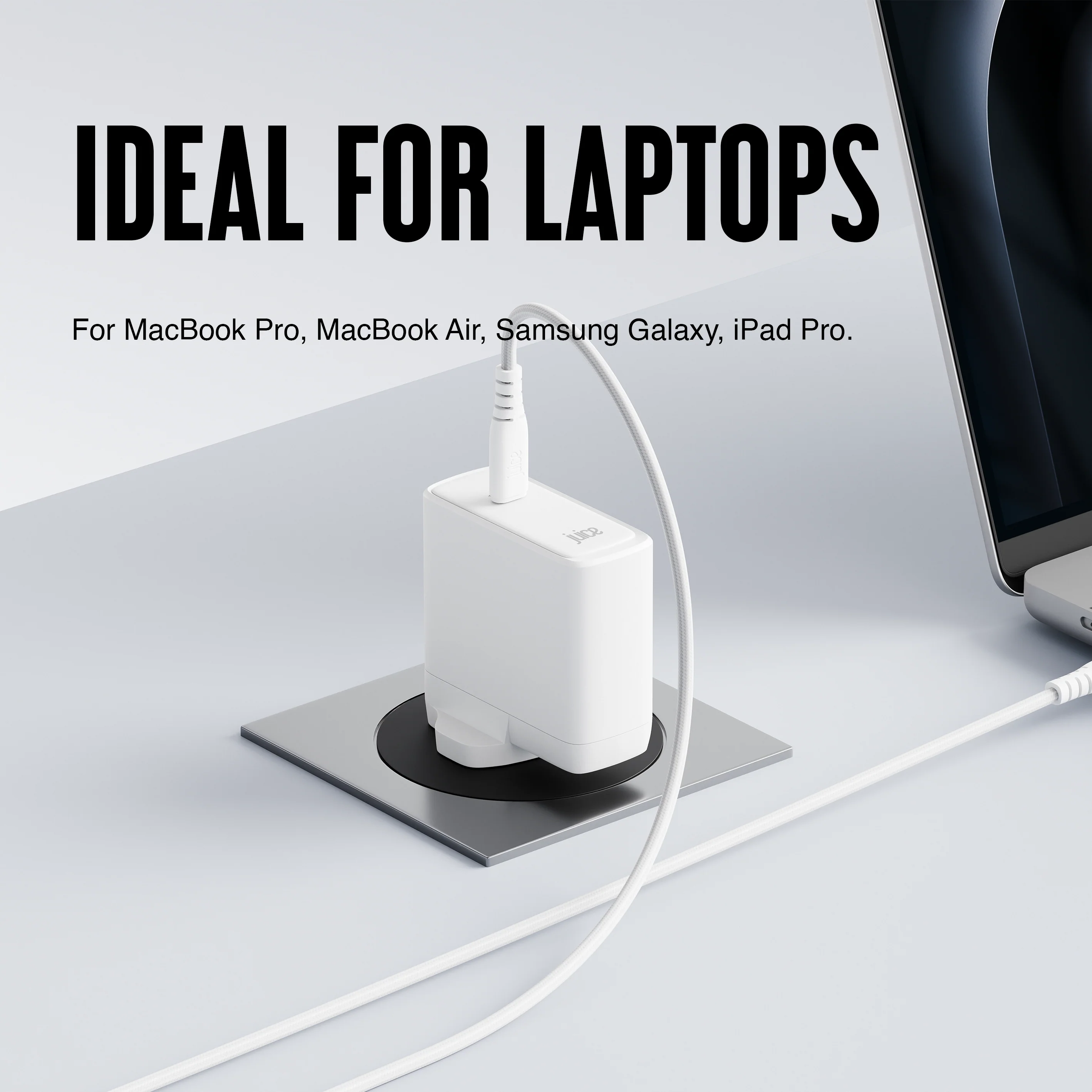 Juice 100W USB-C Fast Charger Plug with 2m Cable – GaN Power for MacBook, Laptop & Phone - Image 8