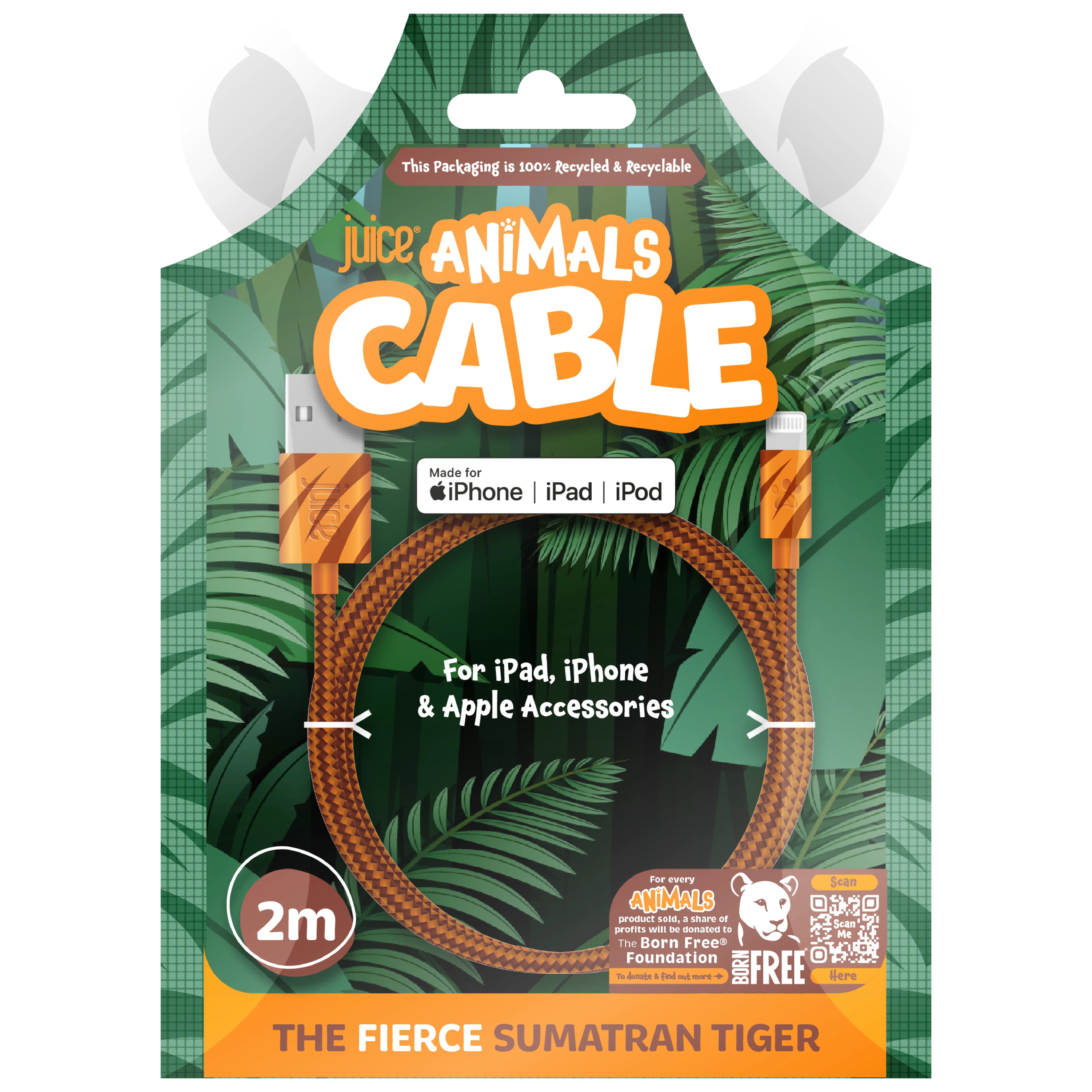 Juice Animals Lightning Braided 2m Charging Cable - Image 3