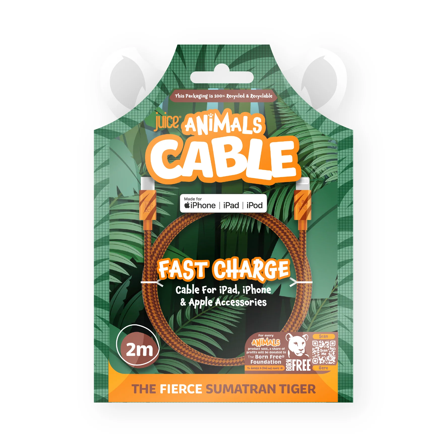 Juice Animals Lightning to Type C Braided 2m Charging Cable - Image 3