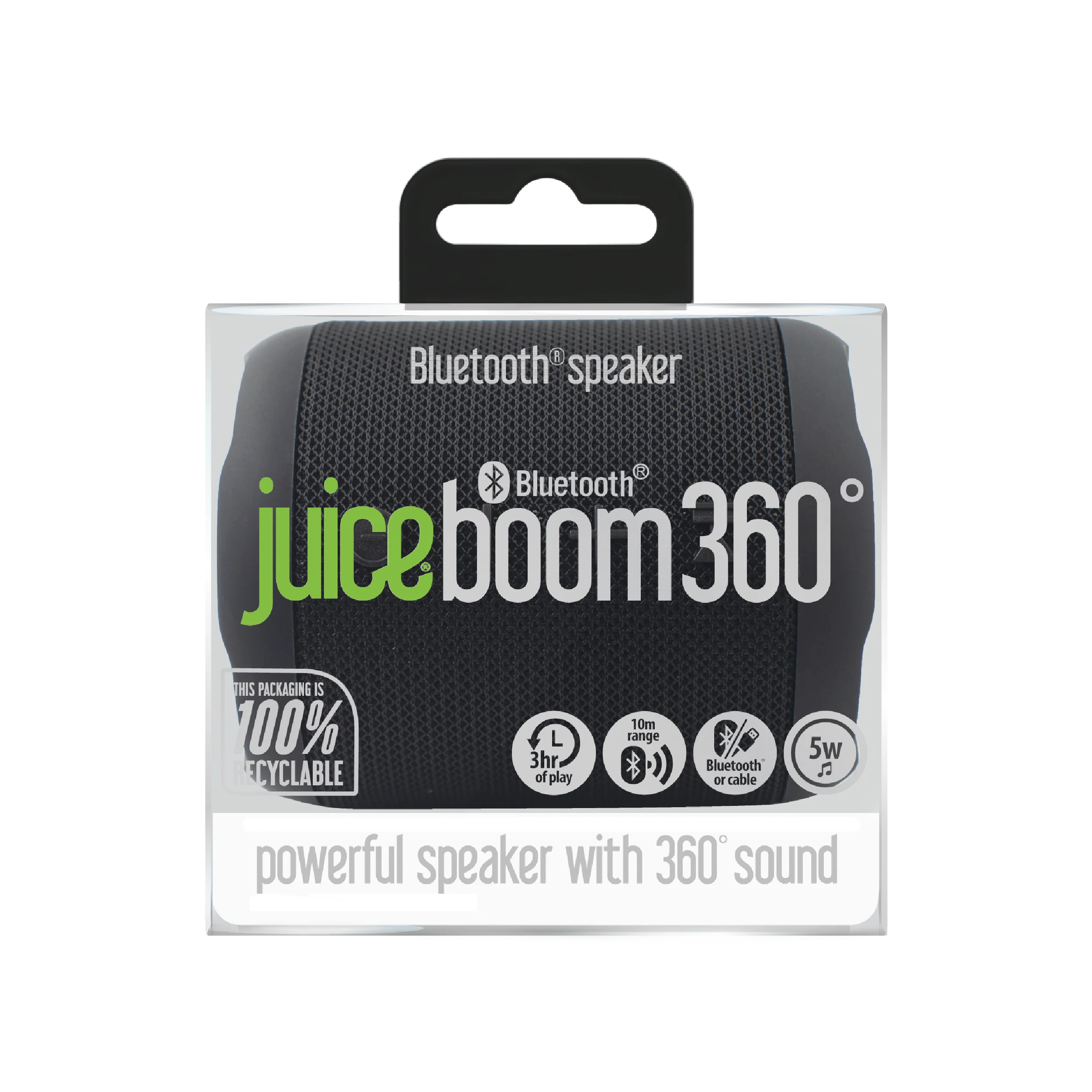 Juice ECO Boom 360 Bluetooth Speaker – Black - Image 4