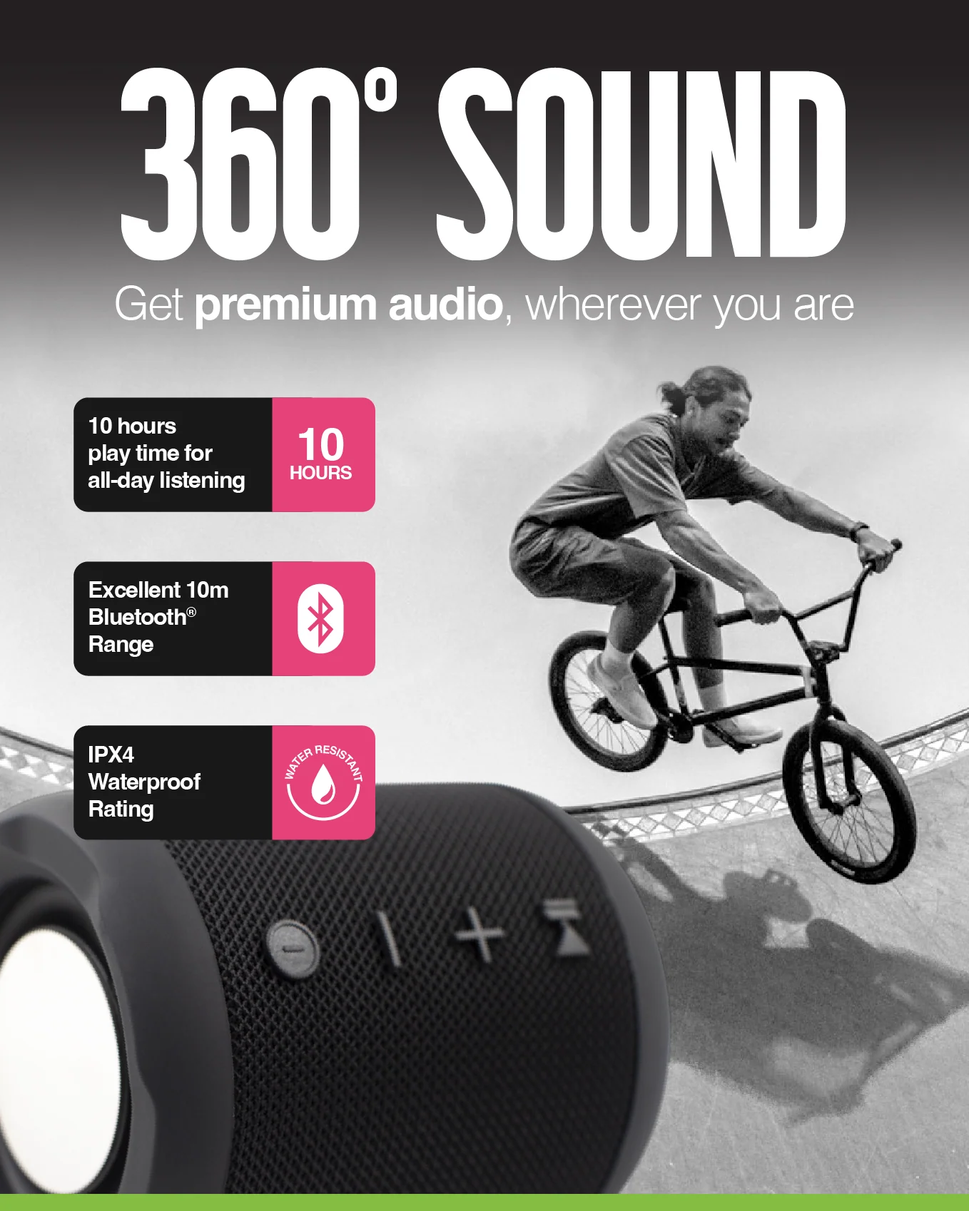 Juice ECO Boom 360 Bluetooth Speaker – Black - Image 5