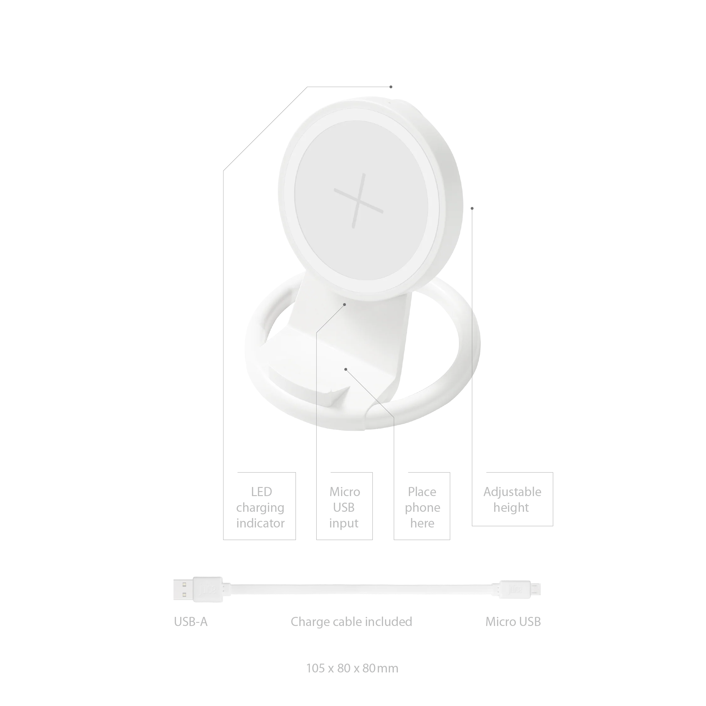 Juice Kickstand 5W Wireless Charger - White - Image 5