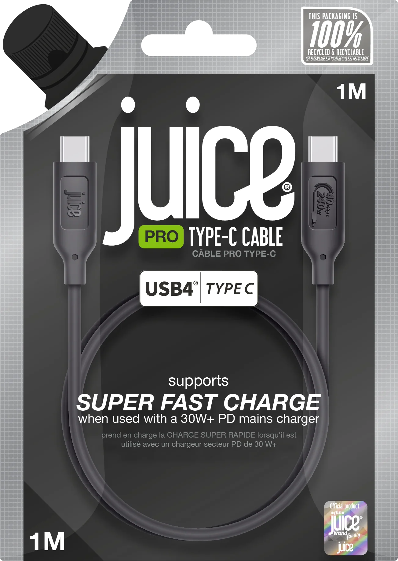 Juice USB4 Type-C to Type-C Charging and Display Cable 1m - Image 4