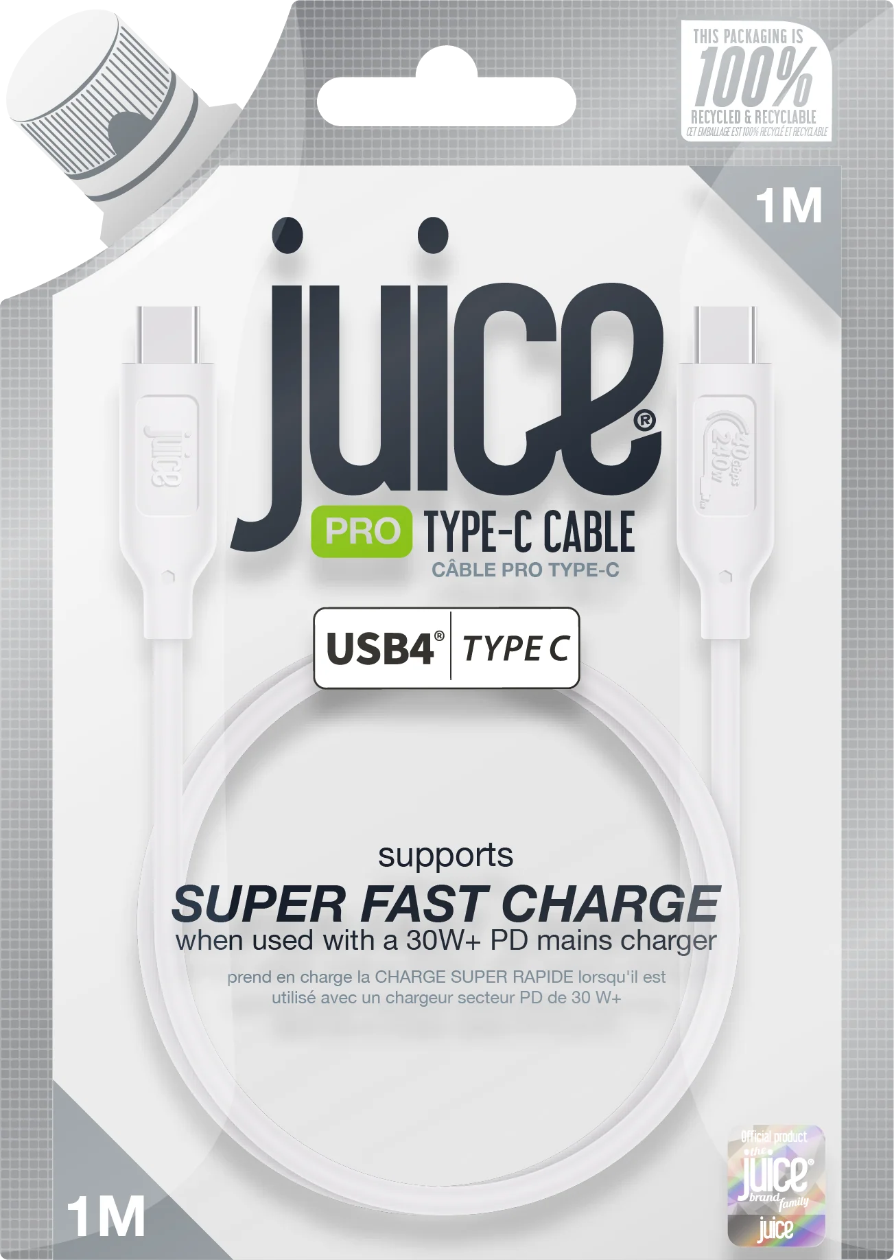 Juice USB4 Type-C to Type-C Charging and Display Cable 1m - Image 8
